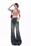 Dames retro skinny jeans in Amerikaanse stijl, voor een flatterende en comfortabele pasvorm. Creëer een tijdloze look met gemak. — foto 10