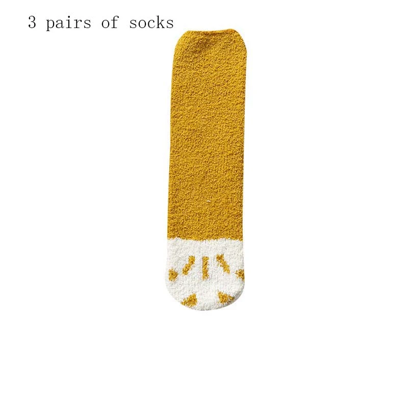 Calcetines de pata de gato coral grueso para mujer, cálidos y adorables. Suave vellón para pies cómodos y felices. Perfectos para el hogar y regalo. — foto 2