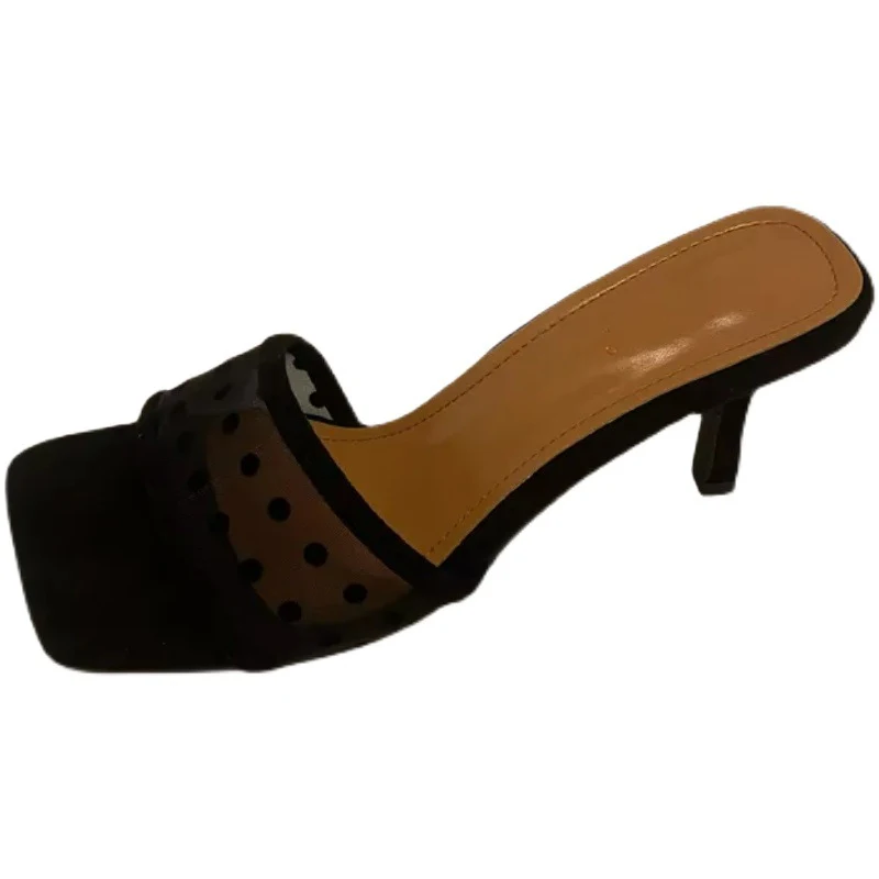 Title 4, Womens Open-toed Stiletto High-heeled Mesh San...