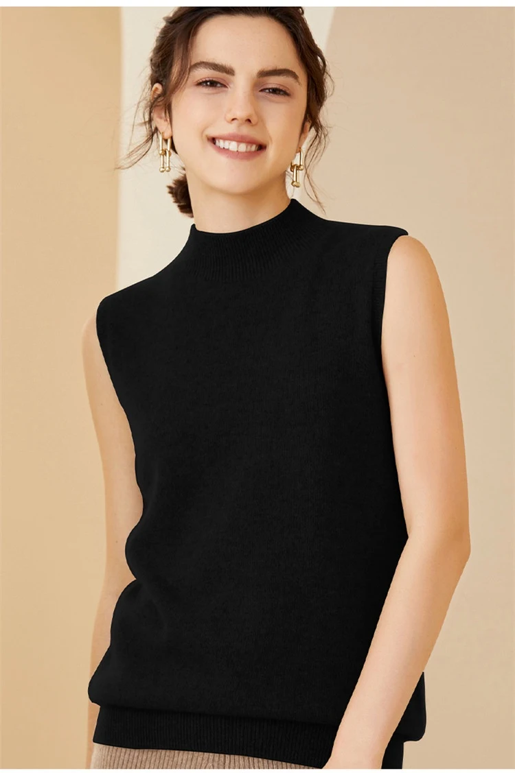 Title 4, Fashionable Cashmere Half Turtleneck Vest Autum...