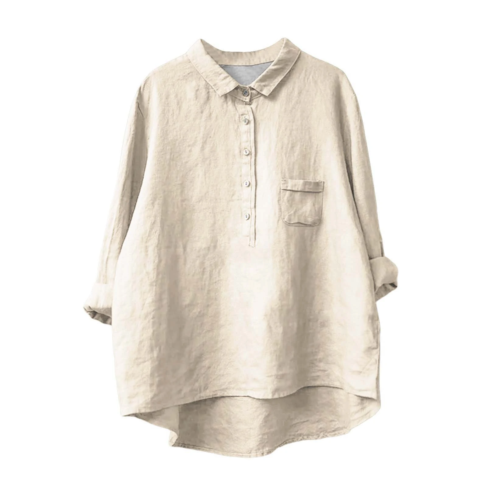 Chinese Style Bamboo Linen Printed Fashion Polo Collar Shirt — photo 12