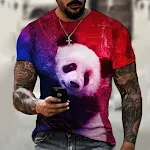 Men's Cartoon Sunglasses Panda T-shirt. Comfortable and stylish summer wear. Sun protection with a fun panda design. Per — photo 13