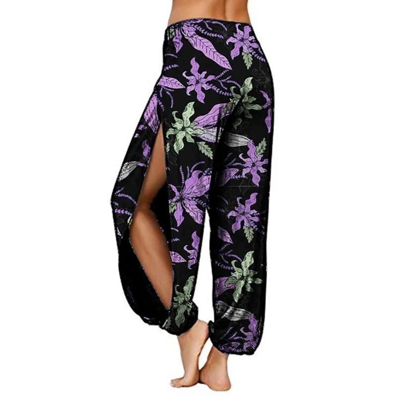 Women's Fashion Printed Harlan Pants with Split Ends, stylish and comfortable, perfect for everyday wear and special occ — photo 5