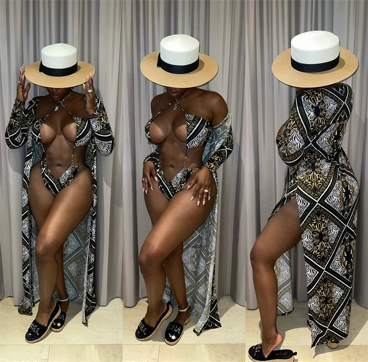 Title 8, Womens Fashion Print Three Piece Swimsuit. Sta...