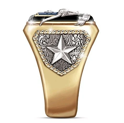 Anel masculino de luxo Chief Bull Head. Design imponente com cabeça de touro. Joia elegante e sofisticada para homens que buscam exclusividade. — foto 5