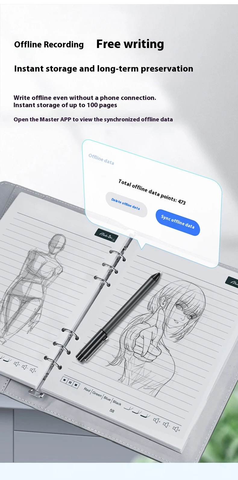 Title 6, Smart Fingerprint Lock Notebook with Handwritin...