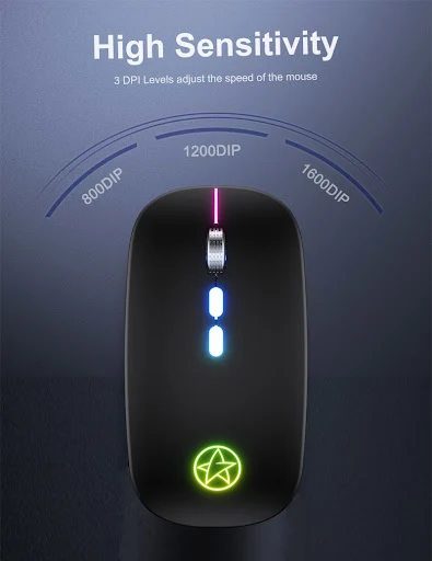Title 22, Wireless Bluetooth Mouse Dual-mode Luminous Cha...