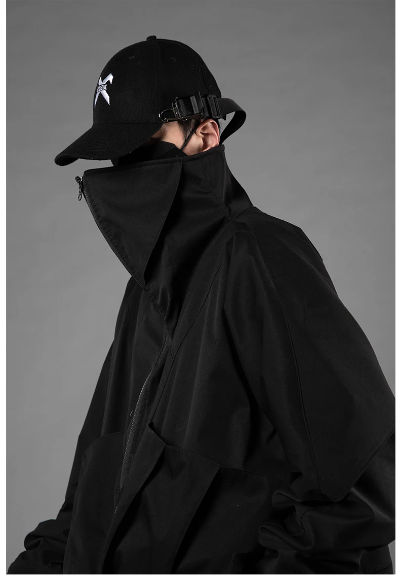 Jaqueta com capuz e gola alta Ninja multifuncional, com costura resistente. Perfeita para diversas atividades e proteção. — foto 4