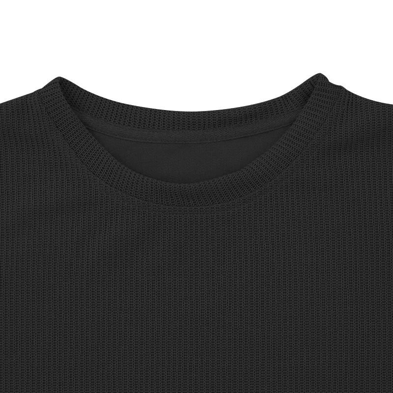 Title 23, Mens solid color waffle autumn long sleeve rou...