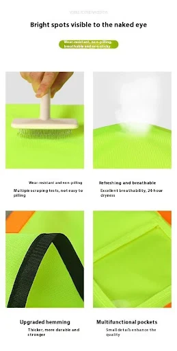 Title 6, Reflective Vest Multi-pocket Building Construct...