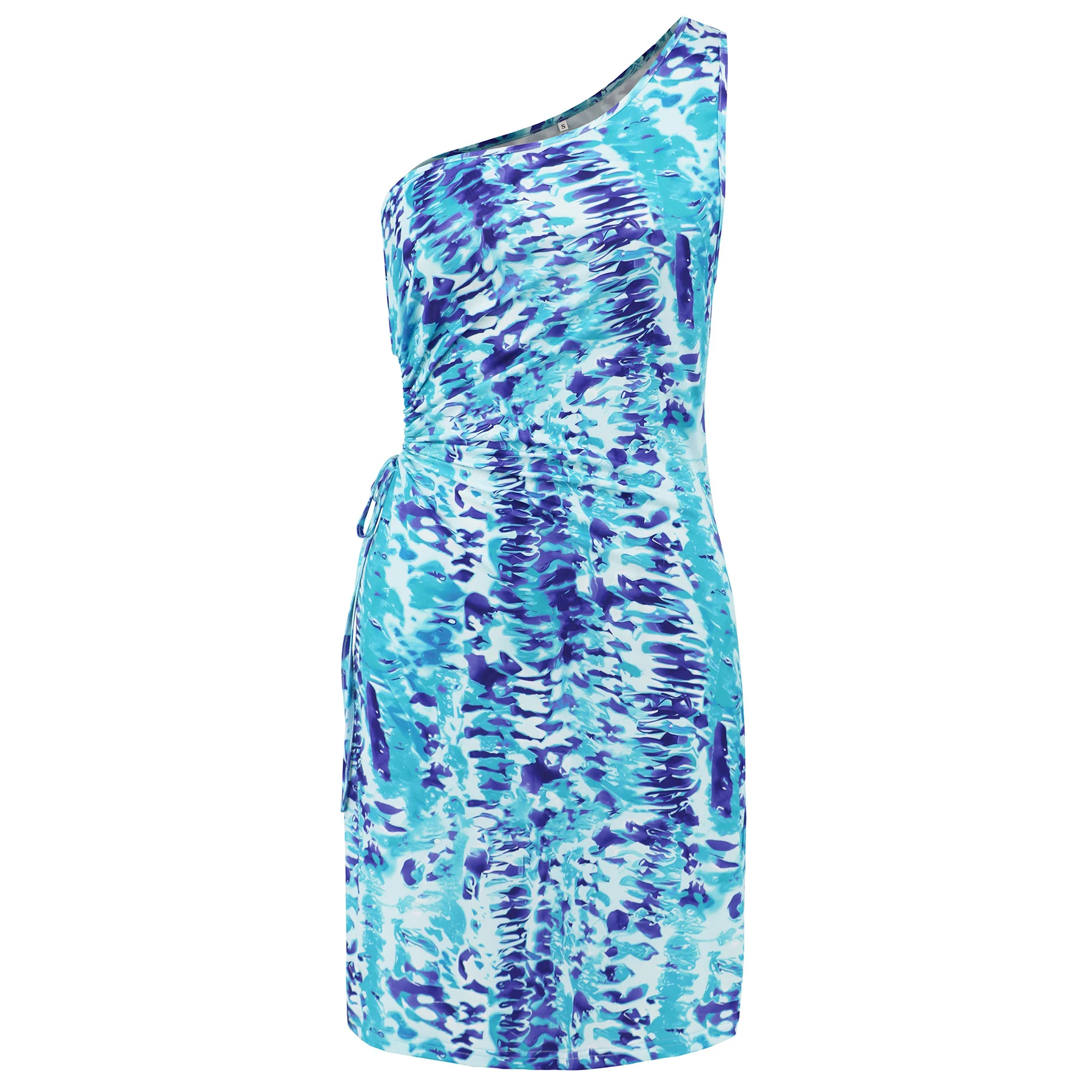 Title 25, Sexy One-shoulder Diagonal Collar Tie-dye Print...