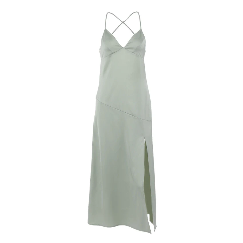 Title 13, Sexy Satin V-neck Strap Dress, designed to make...