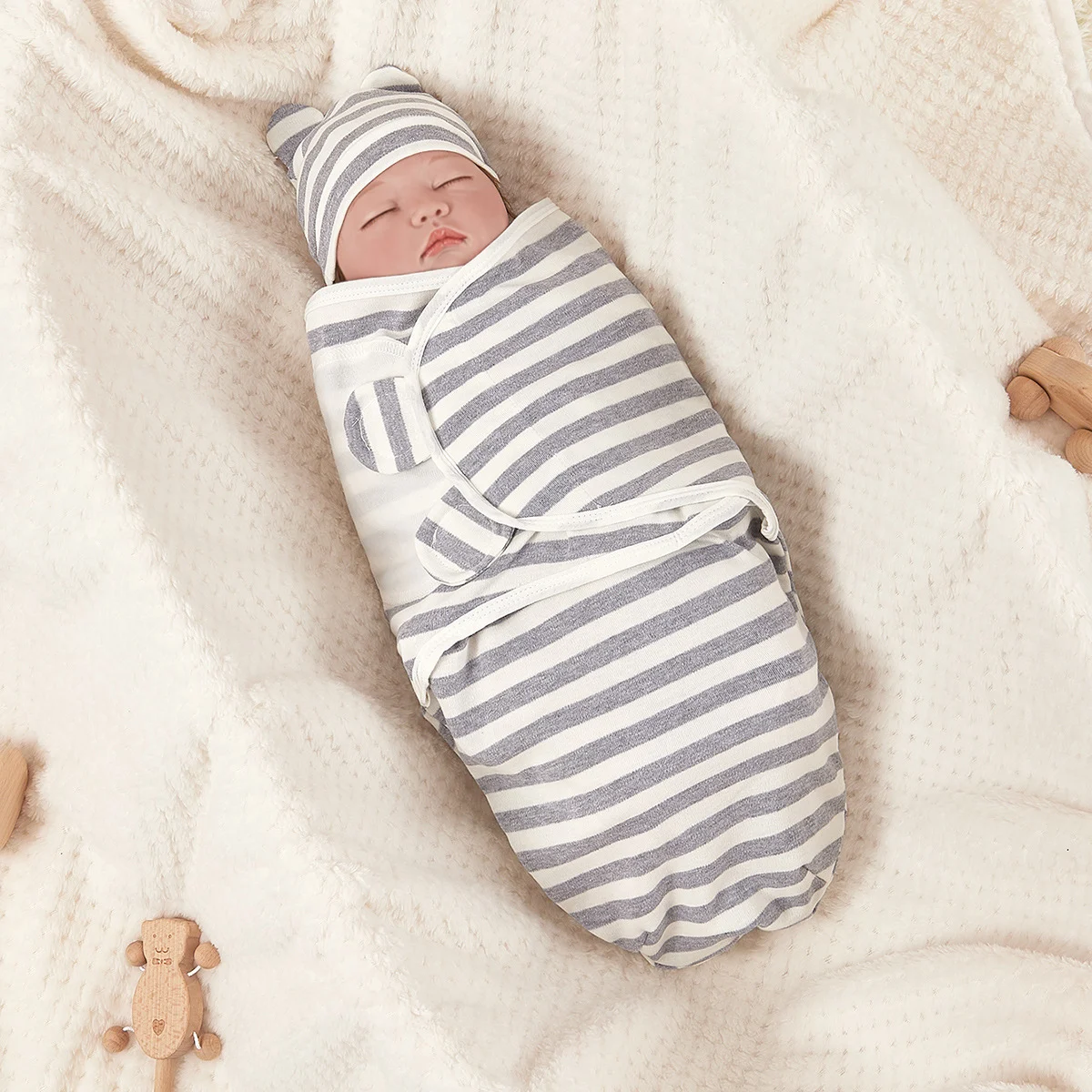 Anti-schrikwikkeldoek katoen bedrukt Gro-bag lente en zomer baby wikkel voor een rustige en veilige nachtrust. — foto 5