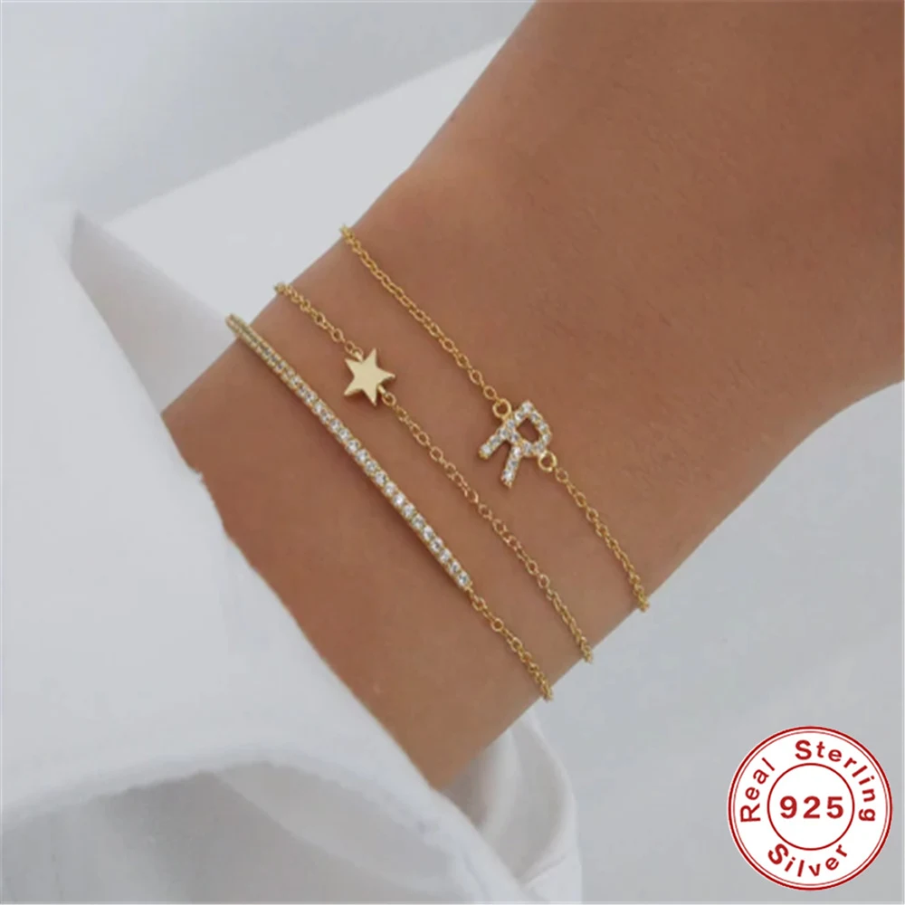 Title 13, Pulseira estrela ajustável em prata 925 esterli...