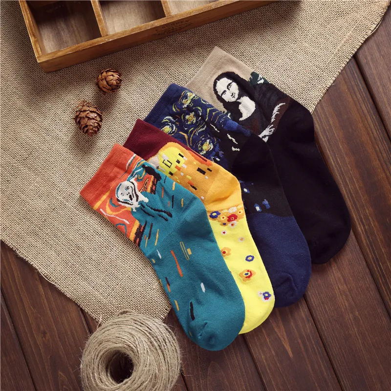 Title 3, Retro Series Mens Medium Tube Literary Socks
