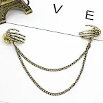 Broche Criativo de Caveira com Borla e Palma, Alfinete de Colarinho Personalizado para Roupas, Design Único e Moderno. — foto 7