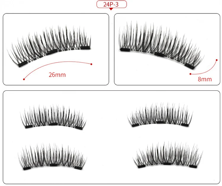 Title 3, 8-piece double magnetic false eyelash set for a...