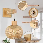 Retro Japanese Bamboo Woven Bedside Wall Lamp. Add warm, natural light to your bedroom with this stylish and ambient wal — photo 18