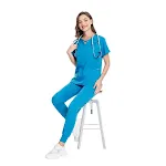 Uniforme elástico para enfermeiras, centro cirúrgico e salão de beleza. Conforto e praticidade em um só traje, ideal para o dia a dia. — foto 13