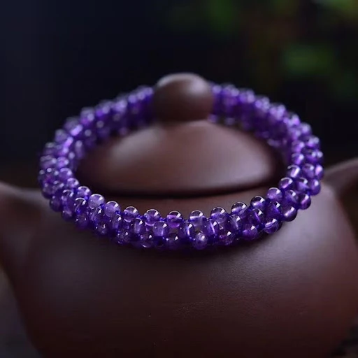 Title 2, Pulseira de cordão de cristal roxo natural