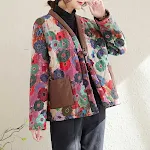 Ethnic style Chinese frog closure cotton-padded jacket for presbyopia. Comfortable, warm winter wear with traditional de — photo 1