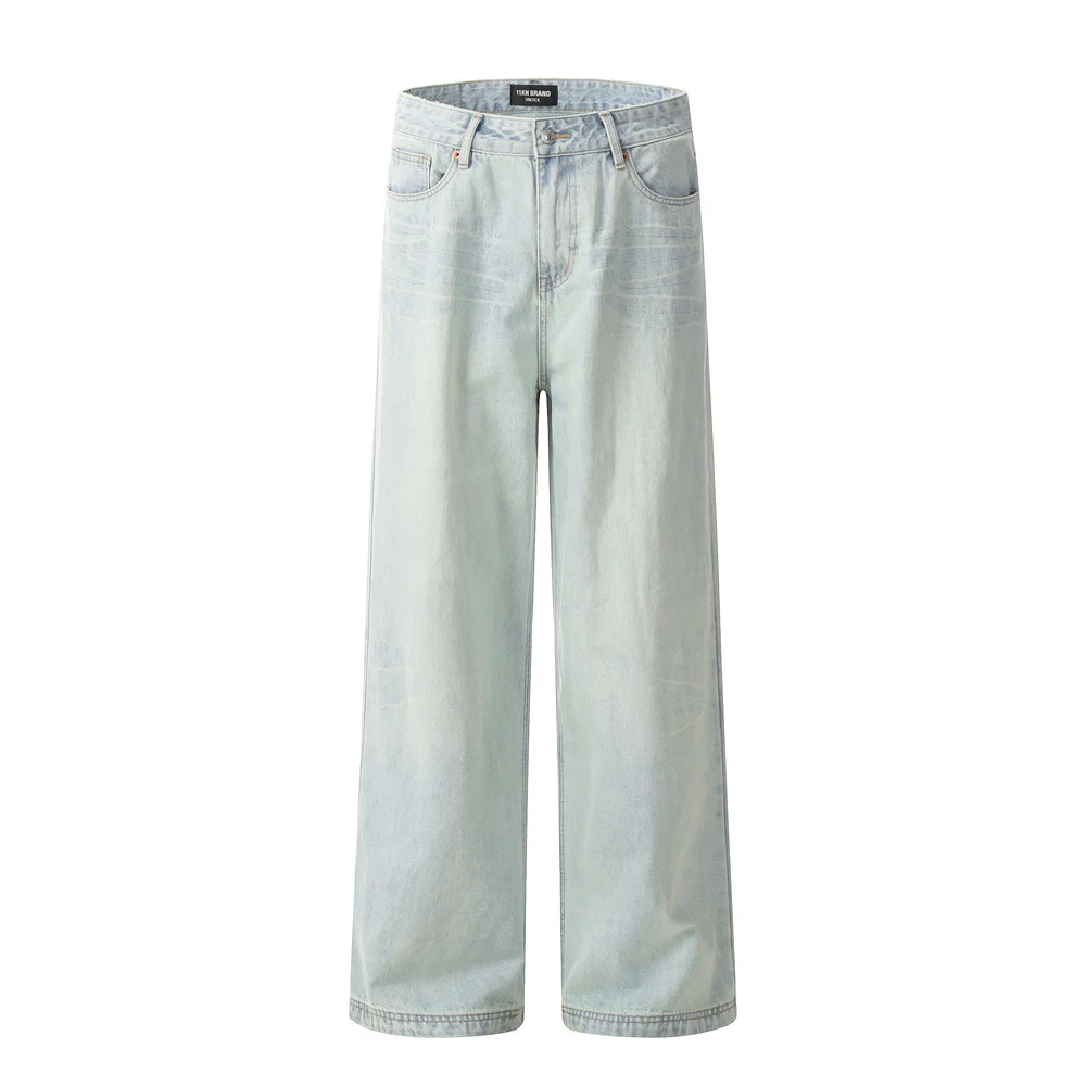 Men's Light Color Wash Wide-leg Jeans. Experience comfort and style with these relaxed-fit jeans. Perfect for everyday w — photo 13