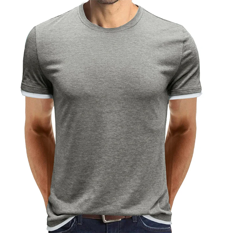 Title 6, New Solid Color Short Sleeve Mens T-Shirt Crew...