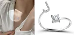 Colar feminino com pingente de trevo de quatro folhas retrô magnético dobrável em forma de coração, corrente clavícula, presente de amor, gargantilha aberta. — foto 18