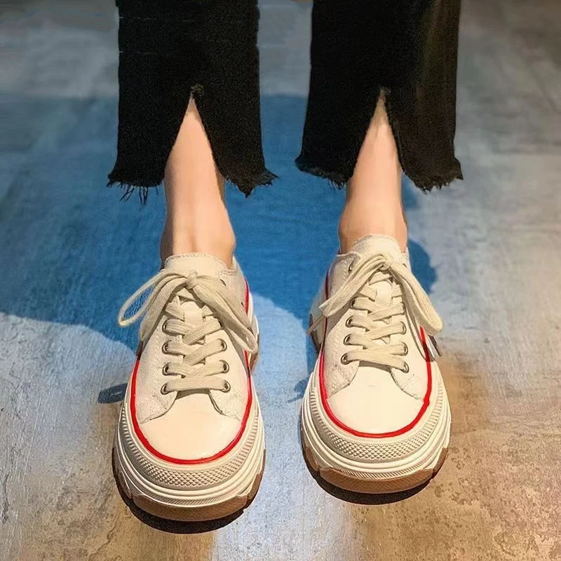 Thick Bottom Breathable Canvas Shoes Casual Sneakers. Experience all-day comfort and style with these versatile, breatha — photo 3