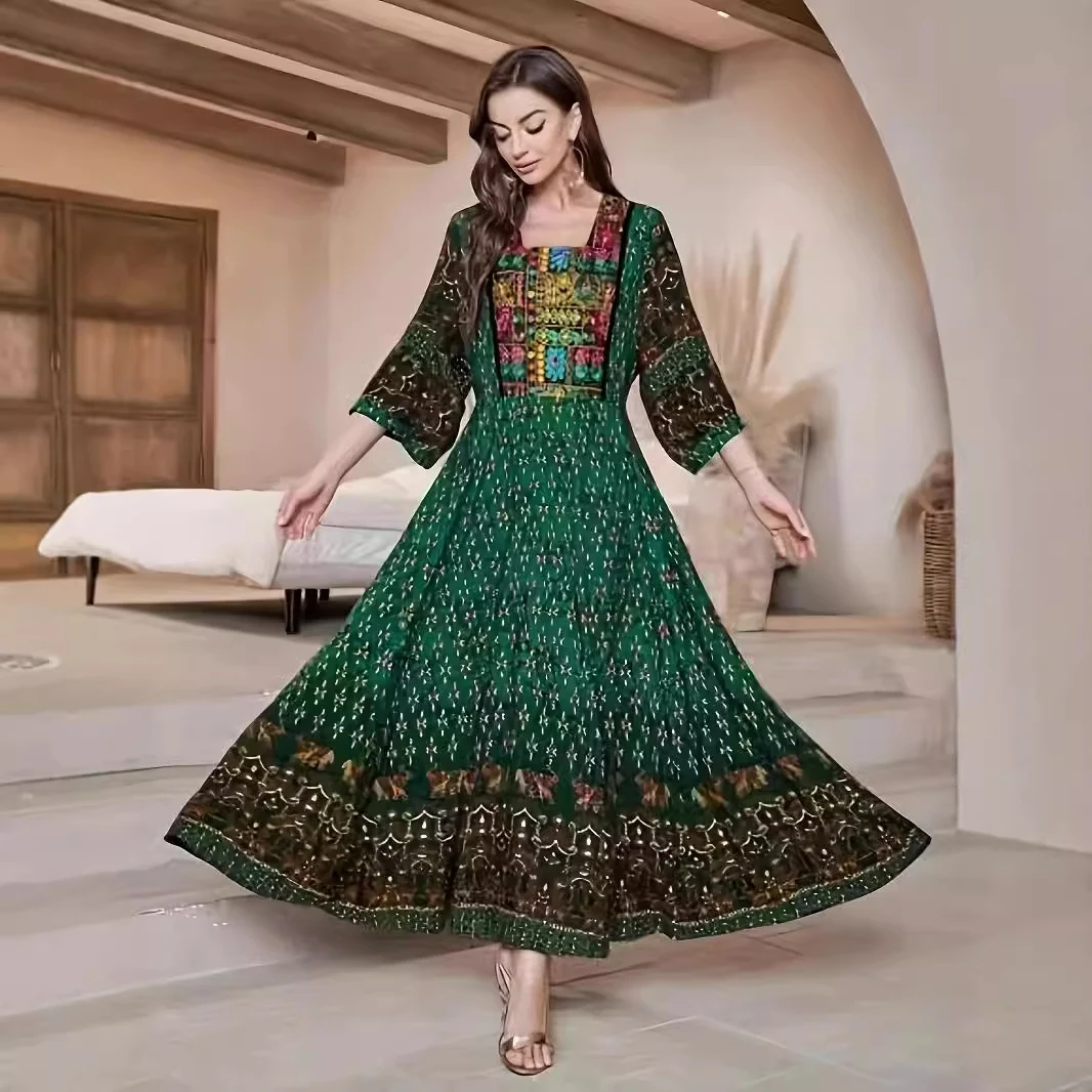 Title 1, Ethnic Style Flat Collar Cotton Silk Short Slee...