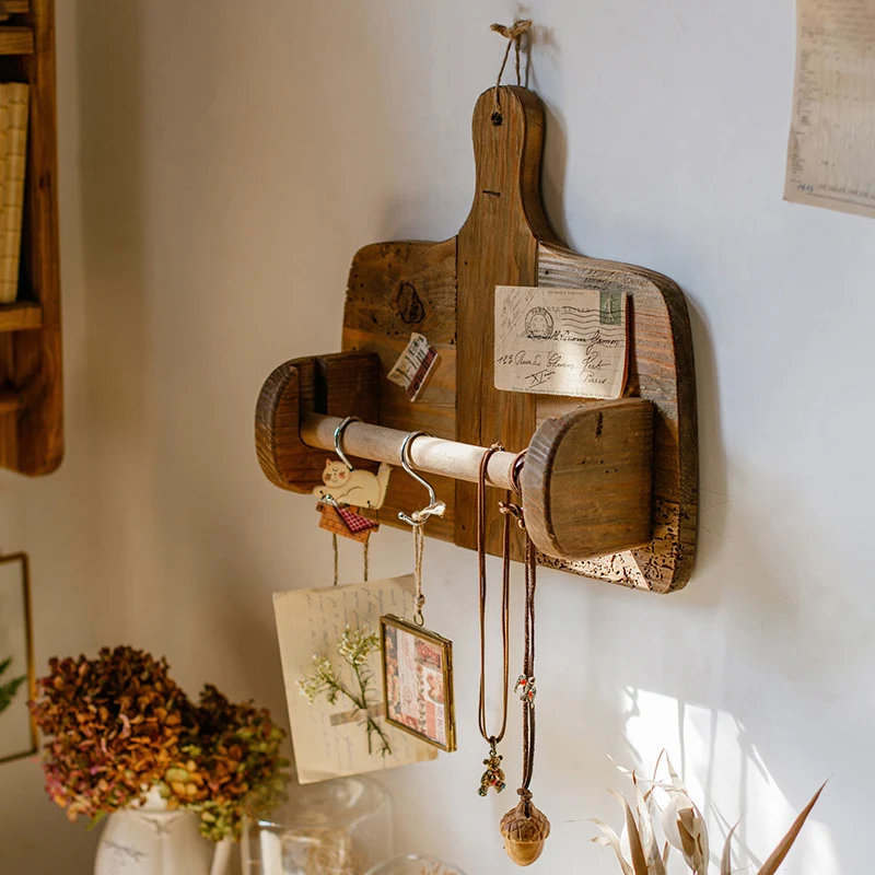 Title 2, Natural old wood paper roll kitchen tissue hold...