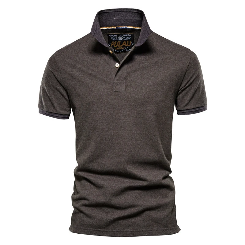 Men's Casual Polo Shirt Fashion Solid Color Cotton Short Sleeve T-shirt Comfortable Summer Wear — photo 9