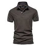Men's Casual Polo Shirt Fashion Solid Color Cotton Short Sleeve T-shirt Comfortable Summer Wear — photo 9