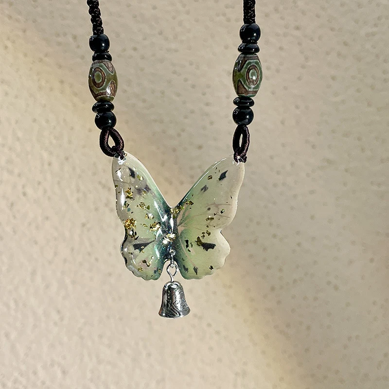 Colar de borboleta com contas vintage feminino, corrente de suéter de verão, corrente de clavícula, leve e elegante. — foto 34