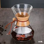 Hand-Made Diamond-shaped Glass Coffee Drip Pot Filter Cup With Wood Chip Scale for Brewing — photo 2