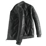 Casaco de couro com forro de penas masculino e jaqueta de couro juvenil, aquecimento e elegância para o inverno, ideal para jovens e adultos. — foto 9
