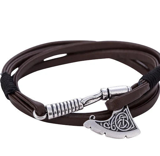 Title 1, Pulseira multicamada de couro de machado viking
