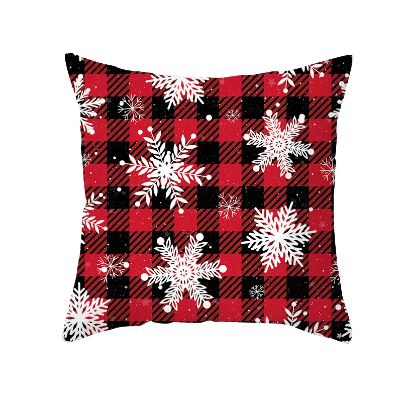 Capa de almofada de Natal xadrez vermelho, tecido Peach Skin, capa de almofada de sofá para decoração festiva e toque suave. — foto 16