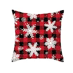 Capa de almofada de Natal xadrez vermelho, tecido Peach Skin, capa de almofada de sofá para decoração festiva e toque suave. — foto 16