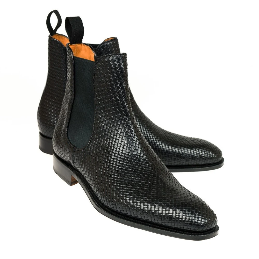 Woven Square Head Men's Low Profile Boots — photo 4