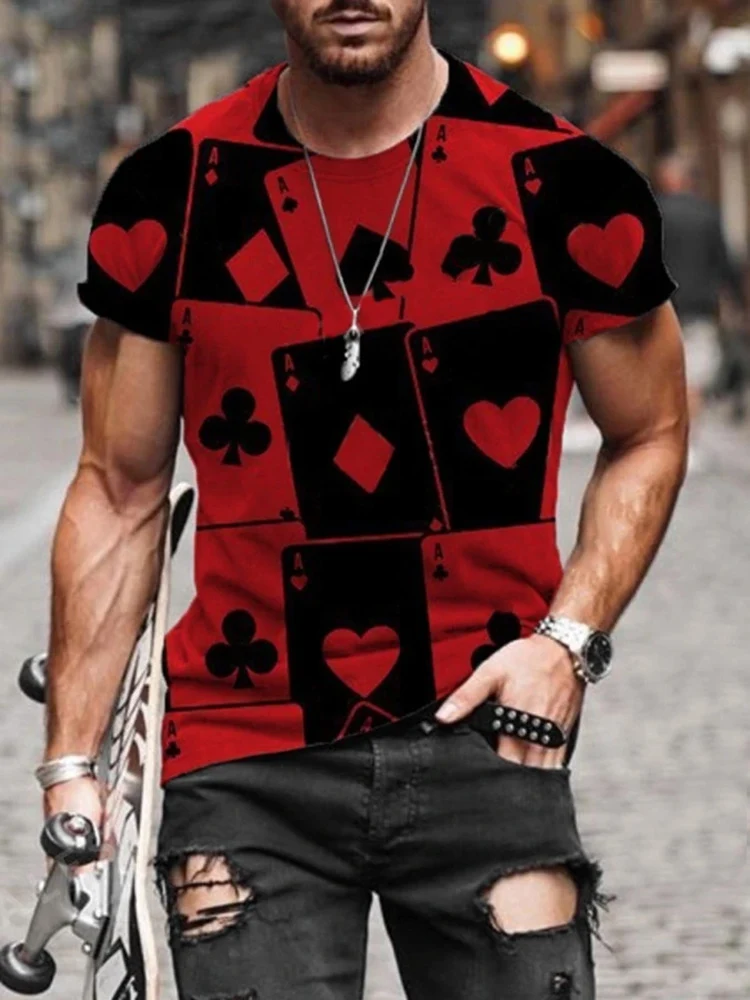 Printed Round Neck Short-sleeved T-shirt Men's Top — photo 6