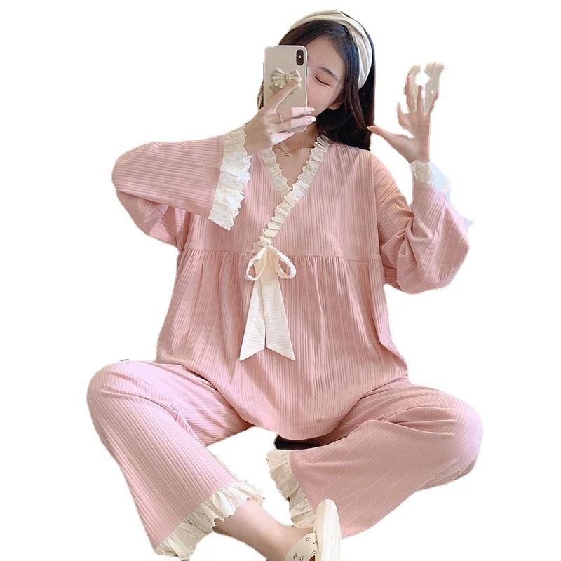 Conjunto de duas peças de renda doce com redução de idade da moda feminina para casa — foto 5