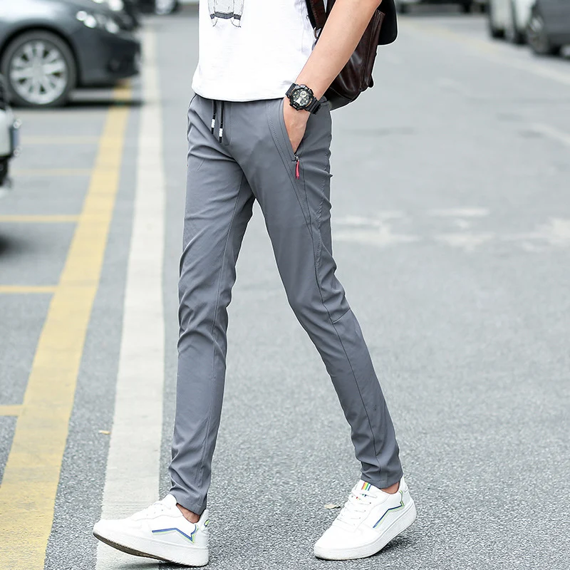 Men's Quick-drying Straight-leg Slim Casual Pants Comfortable and Breathable Lightweight Versatile Style Perfect for Eve — photo 5