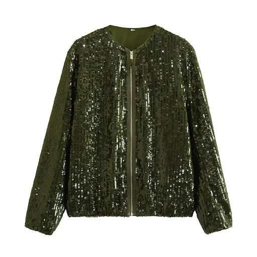 Title 19, Womens Fashion Temperament Crew Neck Sequined ...