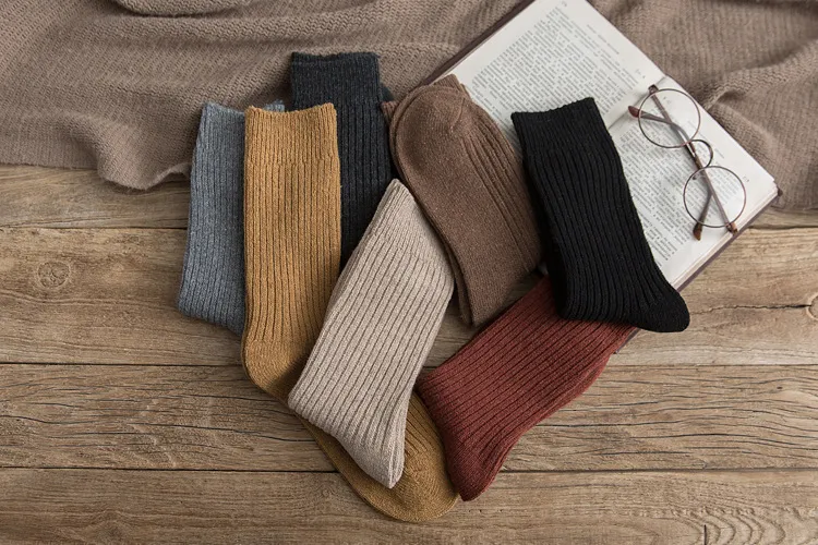 Title 17, Womens Winter Japanese Solid Color Wool Socks ...