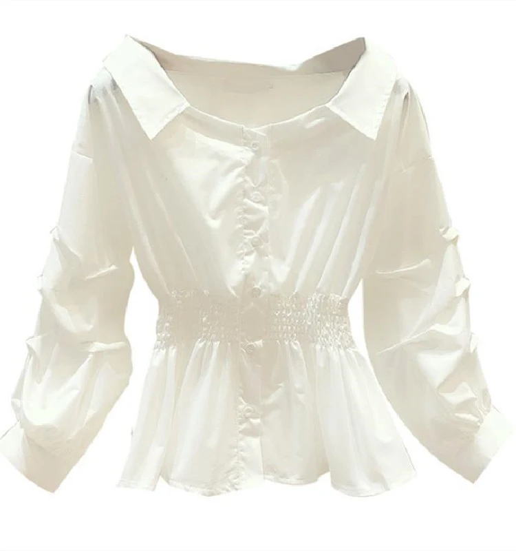 Title 4, Western Style Puff Sleeve White Shirt Womens T...