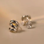 Pendientes de plata de ley con diseño de nicho multicapa Elegancia atemporal para mujeres modernas Joyería sofisticada para realzar tu estilo — foto 8
