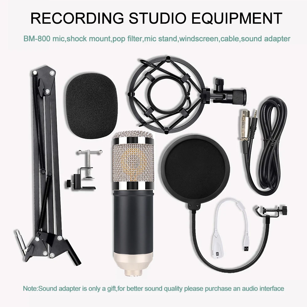 Title 4, Microfono a Condensatore BM-800 per Karaoke, St...