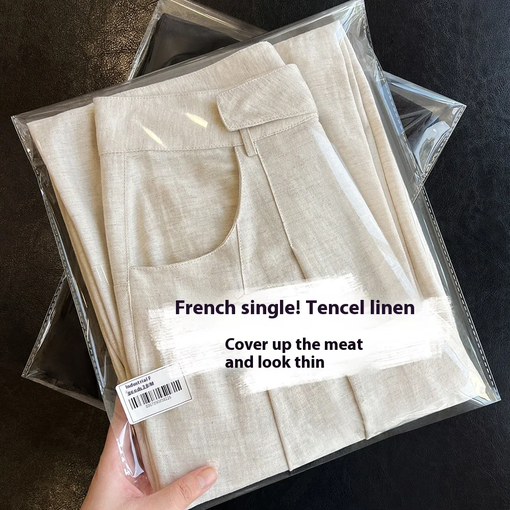 Tencel Linen Wide-leg Pants Thin High Waist Casual Sun-proof Cotton Linen Straight Trousers. Comfortable, stylish and pe — photo 6