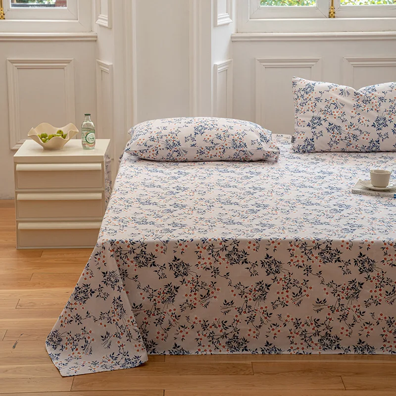 Title 6, Lençol de cama de algodão estampado floral em e...